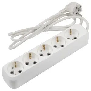 Удлинитель бытовой General GES-16-3x100-5-3m, 16А, 3х1 мм2, 5 мест, 3 метра, с заземлением, без выкл