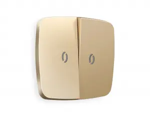 ЭЛМАКС - Лицевая панель OMEGA (Шампань) для 2-клавишных выключателей с подсветкой QUANT OP6040 элмакс, электротехника, кабель, светотехника, elmax.pro