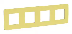 ЭЛМАКС - UNICA STUDIO рамка 4-поста, ЗЕЛЕНОЕ ЯБЛОКО/бежевый элмакс, электротехника, кабель, светотехника, elmax.pro