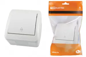 ЭЛМАКС - Выключатель на 2 направления 1-кл. открытой установки IP44 10А белый "Селигер" TDM элмакс, электротехника, кабель, светотехника, elmax.pro