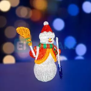 ЭЛМАКС - Акриловая светодиодная фигура "Снеговик с лопатой и метлой" 160см, 1840 светодиодов, IP 65, понижающ элмакс, электротехника, кабель, светотехника, elmax.pro