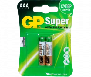 ЭЛМАКС - Батарейка щелочная GP LR03 (AAA) Super Alkaline 1.5В бл/2 (24A-CR2) элмакс, электротехника, кабель, светотехника, elmax.pro