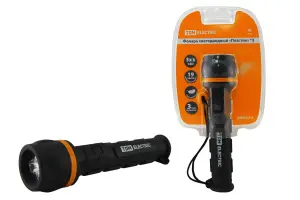 ЭЛМАКС - Фонарь светодиодный "Пластик", обрезиненный, 3 светодиода 9 лм/Вт, бат. 2*AA TDM элмакс, электротехника, кабель, светотехника, elmax.pro