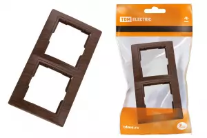 ЭЛМАКС - Рамка 2-х постовая горизонтальная "ЭКО" (бук) "Таймыр" TDM элмакс, электротехника, кабель, светотехника, elmax.pro