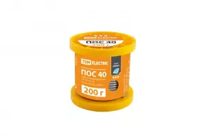 ЭЛМАКС - Припой ПОС 40, трубка с канифолью, ГОСТ 21931-76, Ø1 мм, 200 г, катушка, серия "Алмаз" TDM элмакс, электротехника, кабель, светотехника, elmax.pro