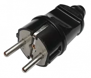 ЭЛМАКС - Вилка прямая с заземлением 16А черная 4240 IN HOME элмакс, электротехника, кабель, светотехника, elmax.pro