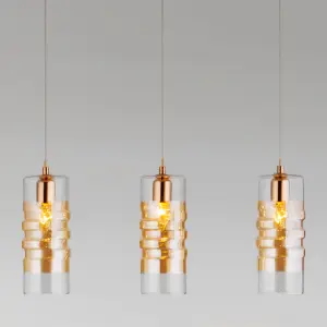 ЭЛМАКС - Подвесной светильник со стеклянными плафонами 50185/3 золото элмакс, электротехника, кабель, светотехника, elmax.pro