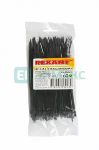 Хомут nylon 150 x 2, 5 мм 100 шт чёрный REXANT