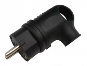 ЭЛМАКС - Вилка угловая с заземлением каучук 16А IP44 черная 9220 IN HOME элмакс, электротехника, кабель, светотехника, elmax.pro