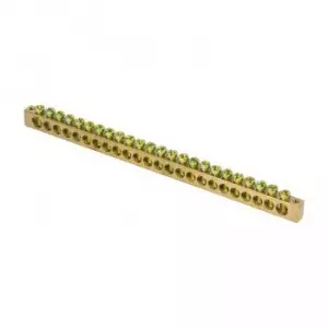 ЭЛМАКС - Шина PEN "ноль-земля" (8х12мм) 24 отверстия латунь крепеж по краям EKF PROxima элмакс, электротехника, кабель, светотехника, elmax.pro