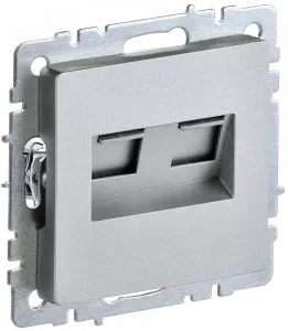 ЭЛМАКС - BRITE Роз. комп. 2-ая RJ45 кат.6 РК11-2-БрА алюм. IEK элмакс, электротехника, кабель, светотехника, elmax.pro