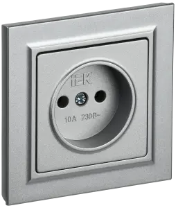 ЭЛМАКС - BRITE Роз. без з/к/ш 10А в сб. РСР10-1-0-БрА алюм. IEK элмакс, электротехника, кабель, светотехника, elmax.pro