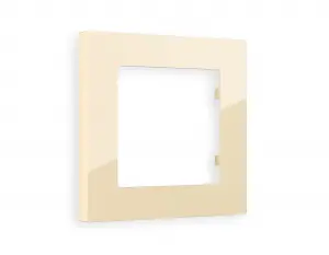 ЭЛМАКС - Рамка ALFA Techno (Бежевый глянец) 1-ая AF220301 элмакс, электротехника, кабель, светотехника, elmax.pro