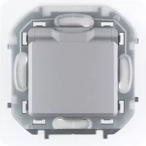 ЭЛМАКС - Розетка 1гн с/з IP44 Inspiria Алюминий Legrand элмакс, электротехника, кабель, светотехника, elmax.pro