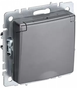 ЭЛМАКС - BRITE Роз. с з/к/ш с кр. 16А IP20 РСбш10-3-БрС сталь IEK элмакс, электротехника, кабель, светотехника, elmax.pro