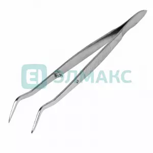 Пинцет изогнутый, узкий, фиксатор, рифленый 160 мм REXANT