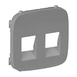 ЭЛМАКС - Valena ALLURE.Лицевая панель для аудиорозетки с пружинными зажимами двойной.Алюминий элмакс, электротехника, кабель, светотехника, elmax.pro