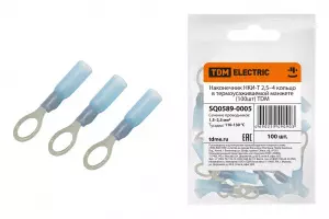 ЭЛМАКС - Наконечник НКИ-Т 2,5–4 кольцо в термоусаживаемой манжете (100шт) TDM элмакс, электротехника, кабель, светотехника, elmax.pro