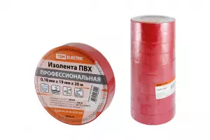 ЭЛМАКС - Изолента ПВХ профессиональная 0,18х19мм Красная 20м TDM элмакс, электротехника, кабель, светотехника, elmax.pro
