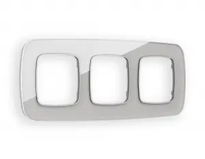 ЭЛМАКС - Рамка OMEGA Radian (Серебро Стекло органическое) 3-ая OF320403 элмакс, электротехника, кабель, светотехника, elmax.pro