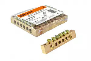 ЭЛМАКС - Шина "N" нулевая 6х9мм 6/2 (6 групп/крепеж по краям) TDM элмакс, электротехника, кабель, светотехника, elmax.pro