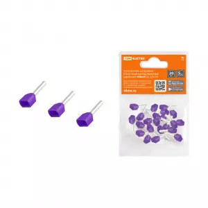 ЭЛМАКС - Наконечник штыревой втулочный изолированный (двойной) НШвИ (2) 2,5х10 (20шт) TDM элмакс, электротехника, кабель, светотехника, elmax.pro