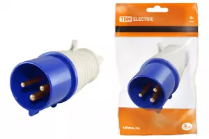 ЭЛМАКС - Вилка 023 2Р+РЕ 32А 220В IP44 TDM элмакс, электротехника, кабель, светотехника, elmax.pro