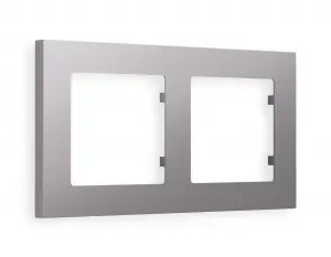 ЭЛМАКС - Рамка ALFA Techno (Сталь матовый) 2-ая AF220502 элмакс, электротехника, кабель, светотехника, elmax.pro