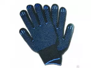 Перчатки трикотажные с ПВХ 5-ти нитка 10 класс (черн) Перчатки трикотажные с ПВХ 5-ти нитка 10 класс (черн)