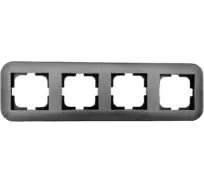 рамка 4 поста OVIVO Loft дымчатый-черный