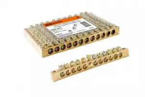 ЭЛМАКС - Шина "N" нулевая 8x12мм 12/2 (12 групп/крепеж по краям) TDM элмакс, электротехника, кабель, светотехника, elmax.pro