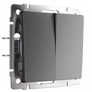 ЭЛМАКС - W1122064/ Выключатель двухклавишный проходной (графит матовый) элмакс, электротехника, кабель, светотехника, elmax.pro