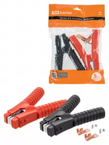 ЭЛМАКС - Зажим "крокодил" для пусковых проводов 500 А в изоляции (1 красный + 1 черный) TDM элмакс, электротехника, кабель, светотехника, elmax.pro