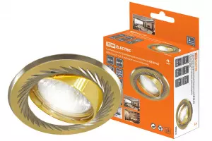 ЭЛМАКС - Светильник встраиваемый поворотный СВ 02-02 MR16 50Вт G5.3 матовый золото/никель TDM элмакс, электротехника, кабель, светотехника, elmax.pro