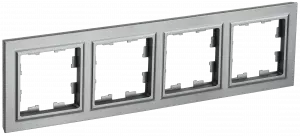ЭЛМАКС - BRITE Рамка 4-мест. РУ-4-БрС сталь IEK элмакс, электротехника, кабель, светотехника, elmax.pro