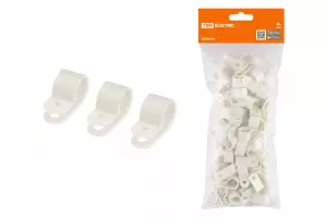 ЭЛМАКС - Скоба нейлоновая крепежная СКН-20 белая (100 шт) TDM элмакс, электротехника, кабель, светотехника, elmax.pro