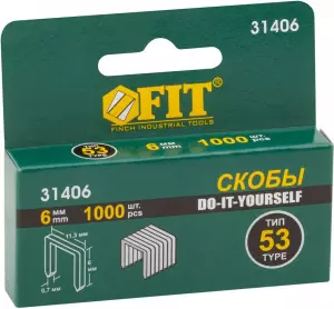 Скобы для мебельного степлера 6 мм 1000 шт.