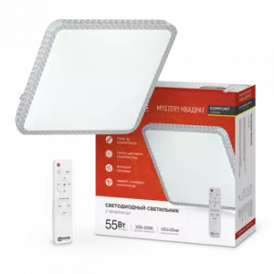 ЭЛМАКС - Светильник светодиодный COMFORT MYSTERY КВАДРАТ 55W 230В 3000-6500K 4400Лм 430x65мм с пультом ДУ IN  элмакс, электротехника, кабель, светотехника, elmax.pro