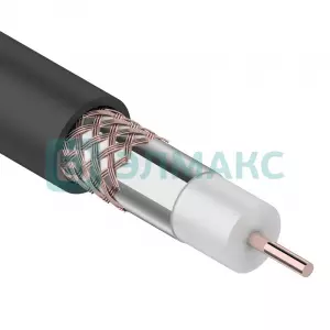 ЭЛМАКС - Кабель RG-6U+Cu (75 Ом), Cu/Al/Cu 64 % (бухта 100 м) черный (OUTDOOR) REXANT элмакс, электротехника, кабель, светотехника, elmax.pro