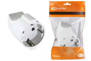 ЭЛМАКС - Кабельная розетка 2П+З с з/ш 16А 250B белая TDM элмакс, электротехника, кабель, светотехника, elmax.pro