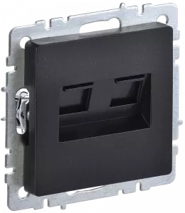 ЭЛМАКС - BRITE Роз. комп. 2-ая RJ45 кат.6 РК11-2-БрЧ черн. IEK элмакс, электротехника, кабель, светотехника, elmax.pro