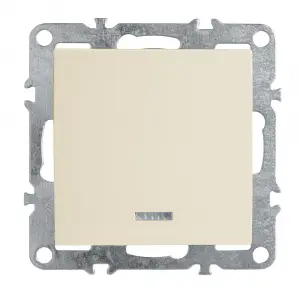 ЭЛМАКС - Выключатель 1-клавишный c индикатором (механизм), серия Эрна, PSW10-9101-02, слоновая кость элмакс, электротехника, кабель, светотехника, elmax.pro