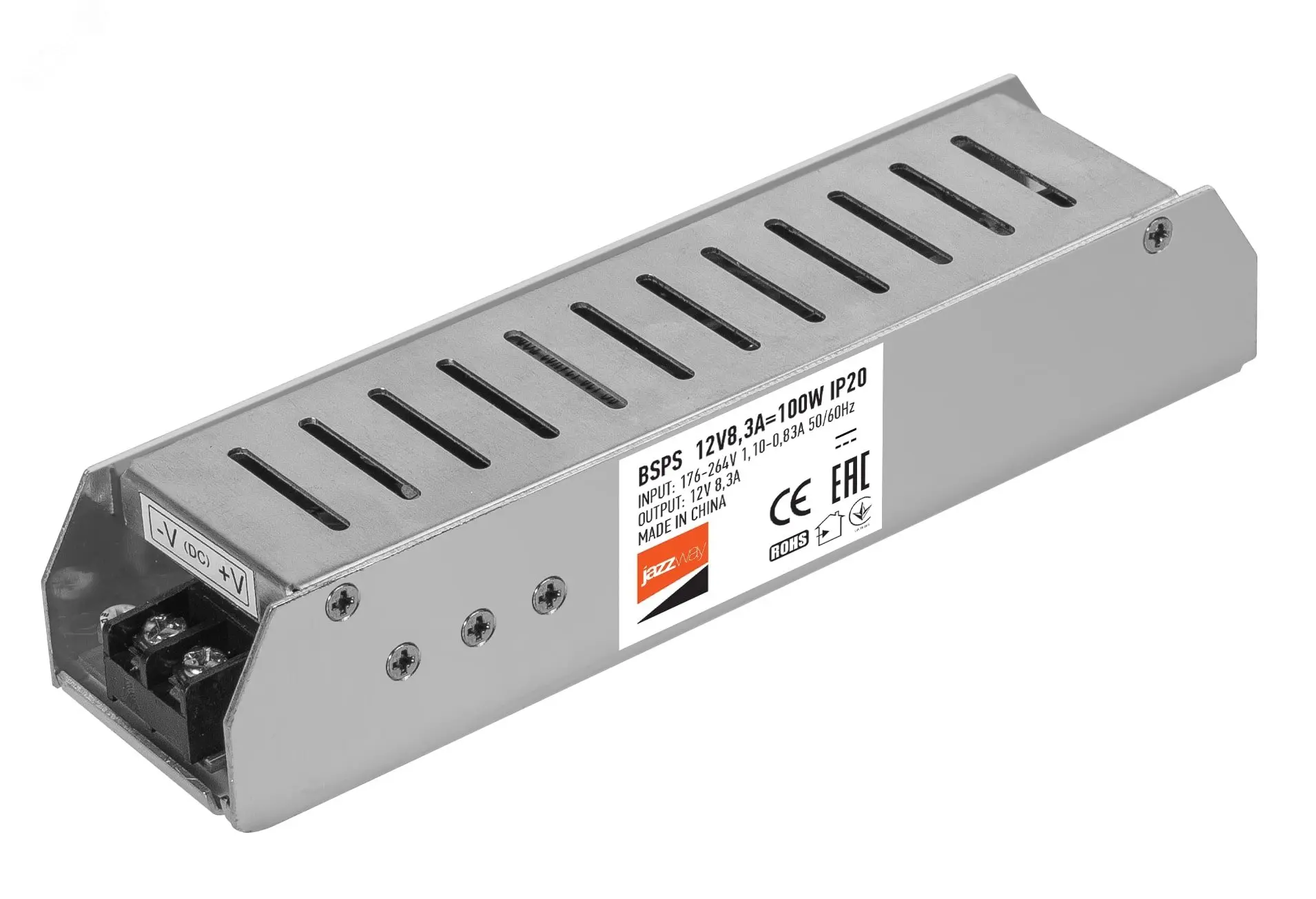 ЭЛМАКС - BSPS 12V8,30A=100W IP20 3 г.гар. Jazzway элмакс, электротехника, кабель, светотехника, elmax.pro