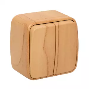 ЭЛМАКС - Минск Выключатель 2-клавишный ОП 10А светлое дерево EKF элмакс, электротехника, кабель, светотехника, elmax.pro