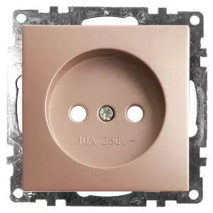 ЭЛМАКС - Розетка 1-местная с защитной шторкой (механизм) б/з, 250В, 10А, серия Катрин, GLS10-7109-02, шампань элмакс, электротехника, кабель, светотехника, elmax.pro