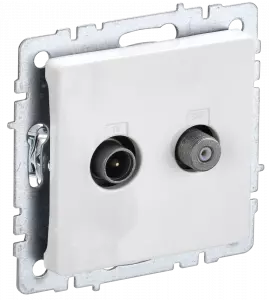 ЭЛМАКС - BRITE Роз. двойная TV+SAT РТВ/РСп12-БрБ бел. IEK элмакс, электротехника, кабель, светотехника, elmax.pro