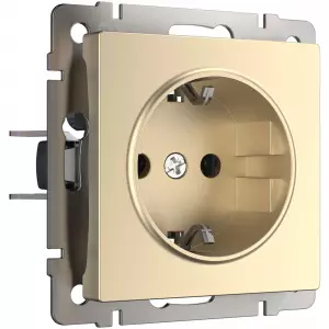 ЭЛМАКС - W1171011/ Розетка с заземлением (шампань) элмакс, электротехника, кабель, светотехника, elmax.pro