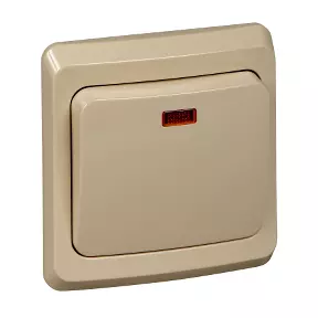 ЭЛМАКС - Выключатель 1кл. СП крем с подсветкой ЭТЮД (20/120) (BC10-005K) элмакс, электротехника, кабель, светотехника, elmax.pro