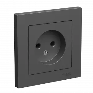 ЭЛМАКС - ATLASDESIGN РОЗЕТКА без заземления, 16А, в сборе, БАЗАЛЬТ элмакс, электротехника, кабель, светотехника, elmax.pro