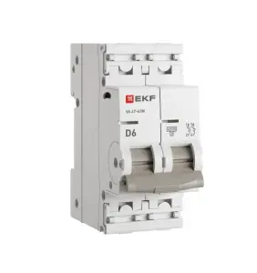 ЭЛМАКС - Автоматический выключатель ВА 47-63N 2P 6А (D) 4,5 кА PROXIMA EKF элмакс, электротехника, кабель, светотехника, elmax.pro